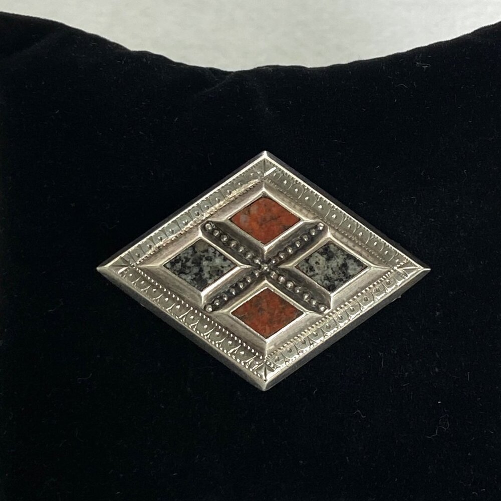 Antique Scottish Solid Sterling Silver Red Jasper… - image 2